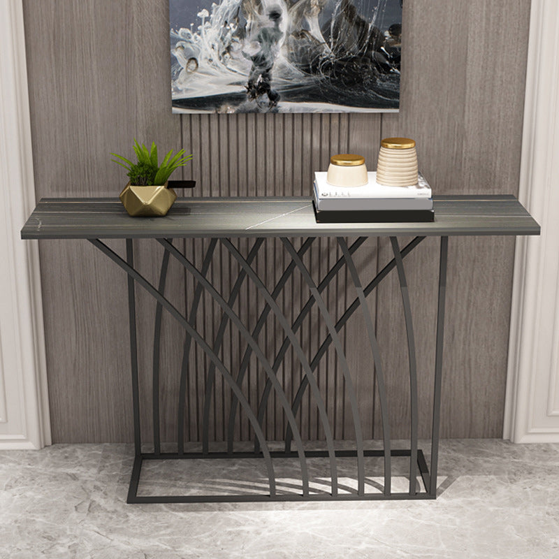 11.8 Inch Wide Console Table Slate Glam Rectangle Hall Console