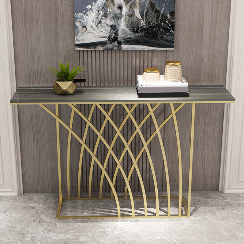 11.8 Inch Wide Console Table Slate Glam Rectangle Hall Console