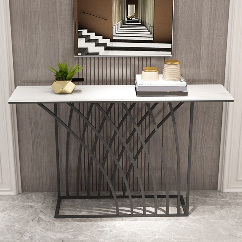 11.8 Inch Wide Console Table Slate Glam Rectangle Hall Console