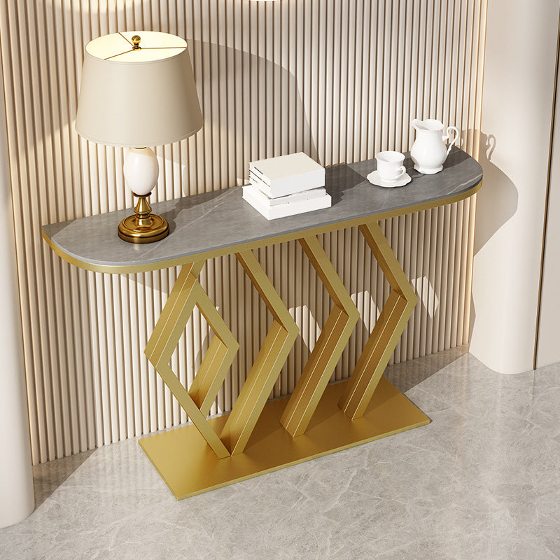 11.8" W Glam Console Table Scratch Resistant Slate End Table