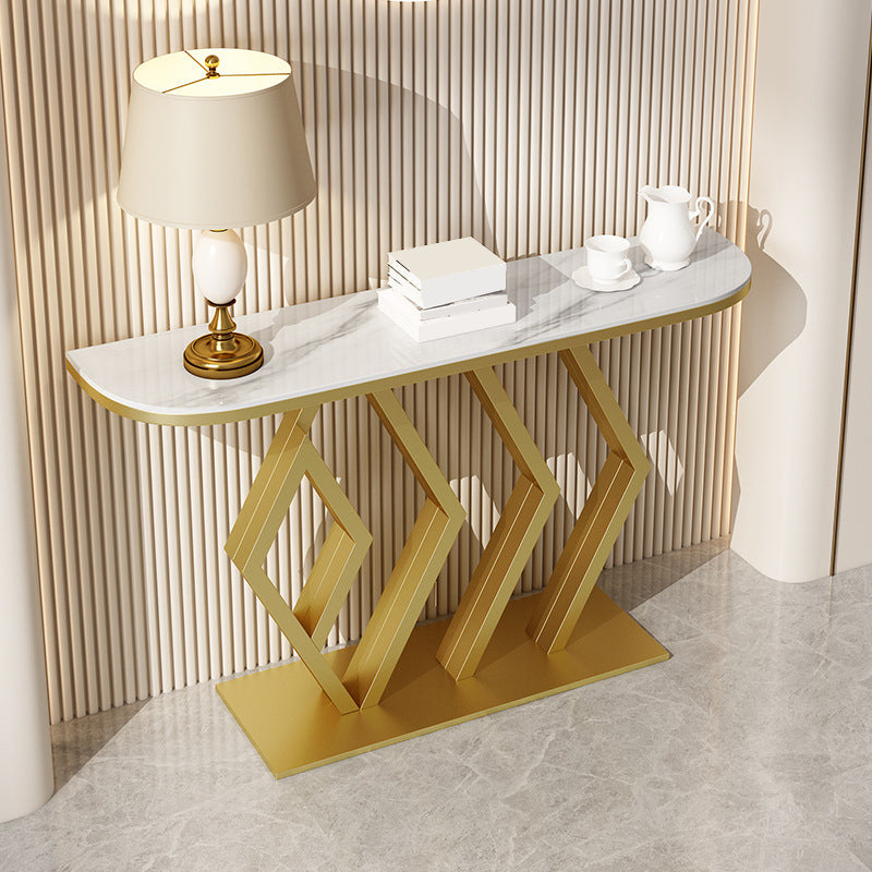 11.8" W Glam Console Table Scratch Resistant Slate End Table