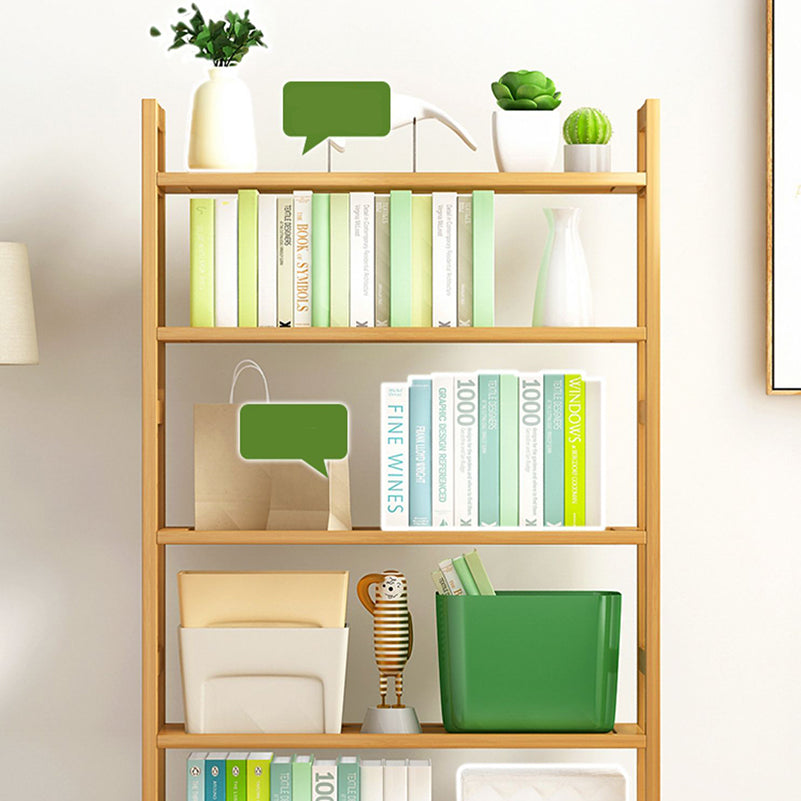 Etagere Contemporary Bookshelf Vertical Open Bamboo Shelf Bookcase for Home