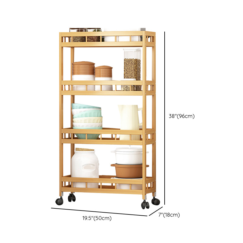 Etagere Contemporary Bookshelf Vertical Open Bamboo Shelf Bookcase for Home