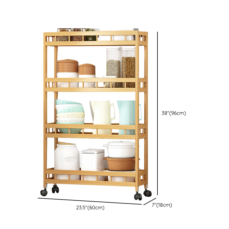 Etagere Contemporary Bookshelf Vertical Open Bamboo Shelf Bookcase for Home