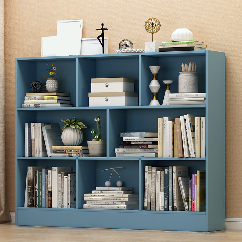 Floor Closed Back Bookshelf Modern Engineered Wood Shelf Bookcase for Home