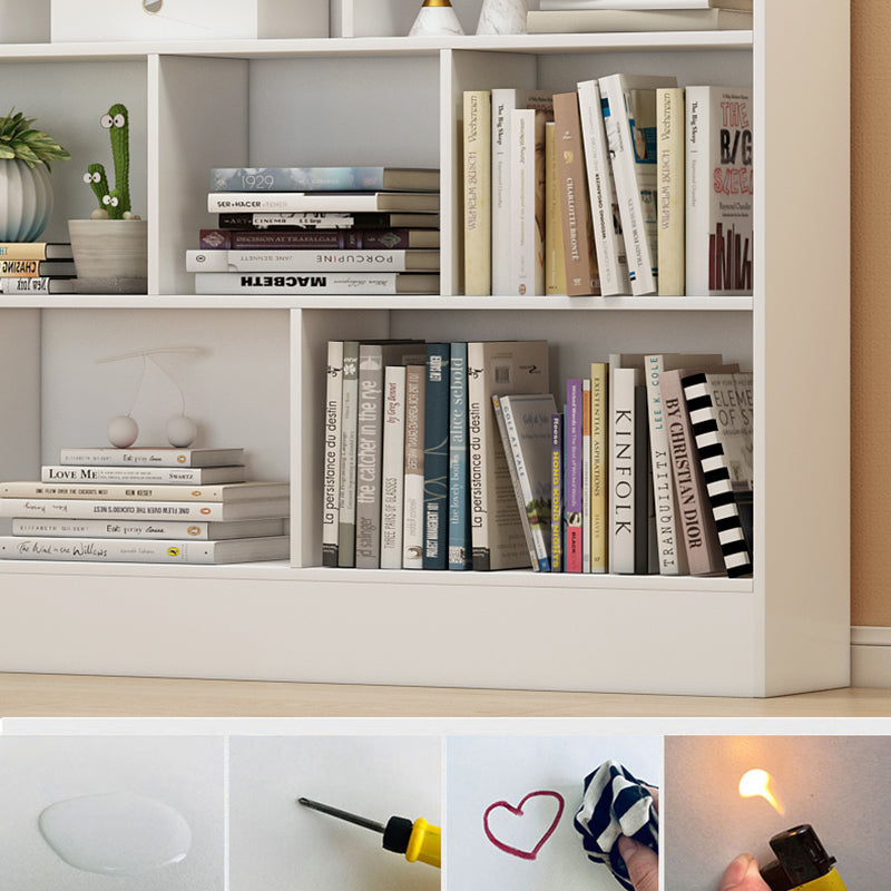 Floor Closed Back Bookshelf Modern Engineered Wood Shelf Bookcase for Home