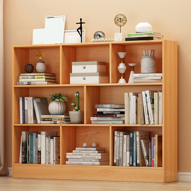 Floor Closed Back Bookshelf Modern Engineered Wood Shelf Bookcase for Home