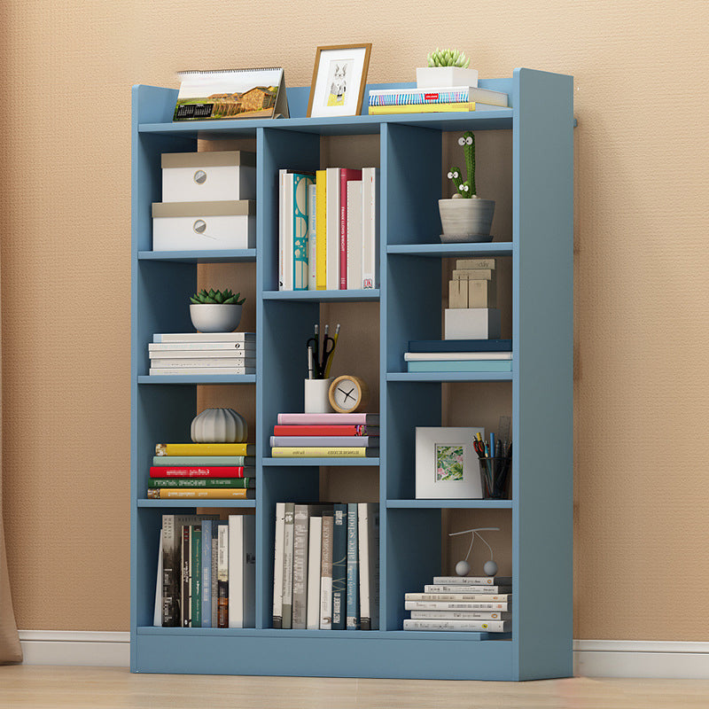 Floor Closed Back Bookshelf Modern Engineered Wood Shelf Bookcase for Home