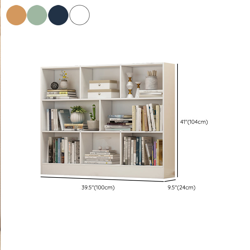 Floor Closed Back Bookshelf Modern Engineered Wood Shelf Bookcase for Home