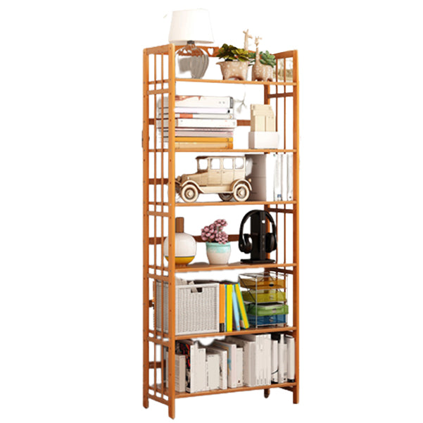 Modern Bamboo Floor Shelf Bookcase Open Etagere Bookshelf for Study Room