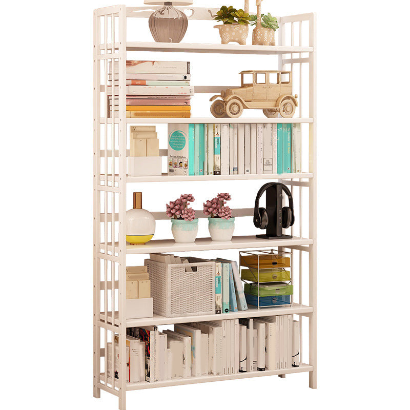Modern Bamboo Floor Shelf Bookcase Open Etagere Bookshelf for Study Room