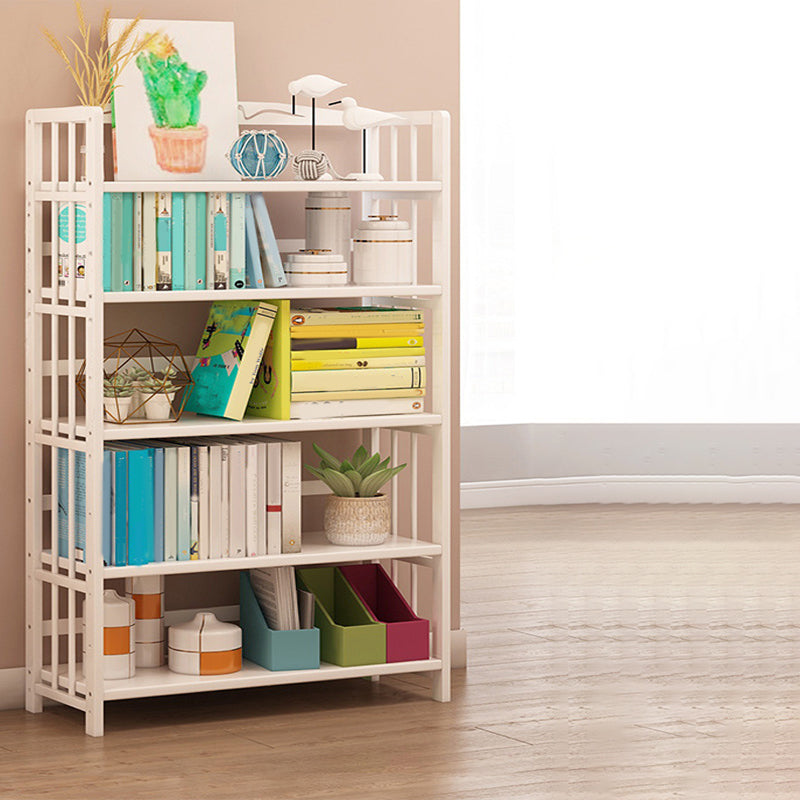 Modern Bamboo Floor Shelf Bookcase Open Etagere Bookshelf for Study Room
