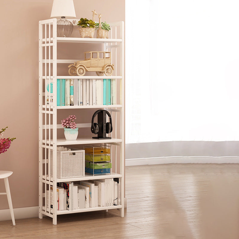 Modern Bamboo Floor Shelf Bookcase Open Etagere Bookshelf for Study Room