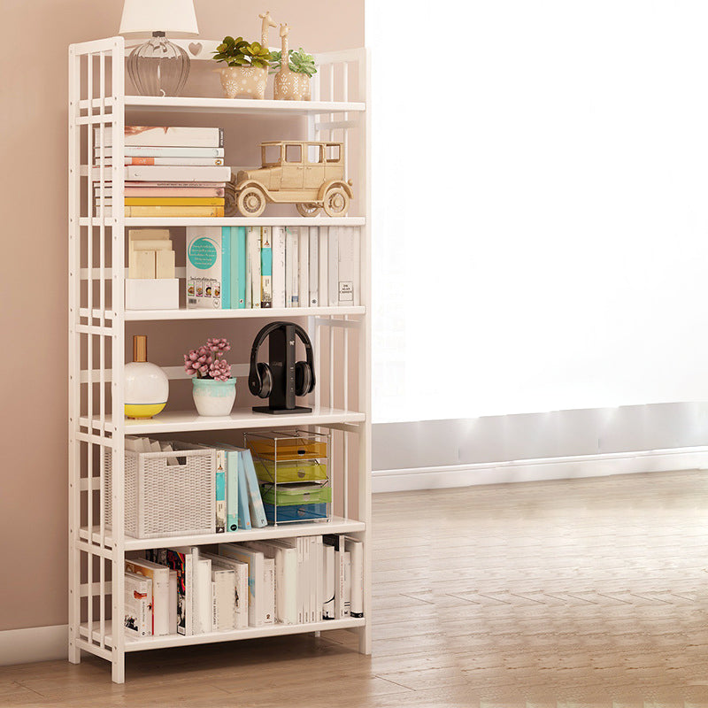 Modern Bamboo Floor Shelf Bookcase Open Etagere Bookshelf for Study Room