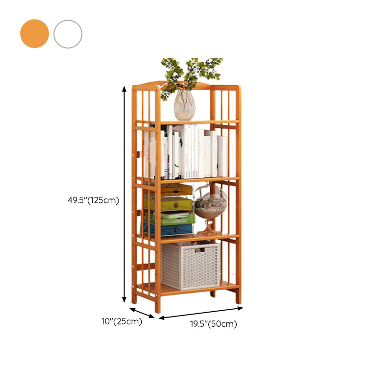Modern Bamboo Floor Shelf Bookcase Open Etagere Bookshelf for Study Room