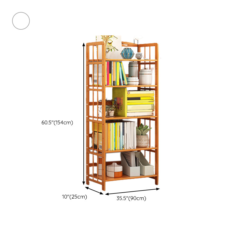 Modern Bamboo Floor Shelf Bookcase Open Etagere Bookshelf for Study Room