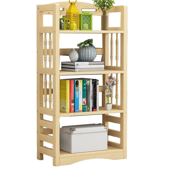 Etagere Vertical Modern Book Shelf Natural Wooden Shelf Bookcase for Study Room
