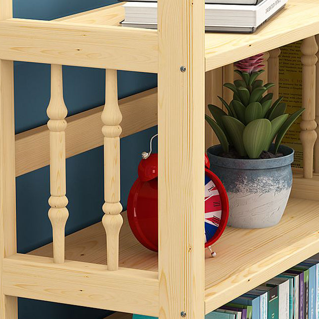 Etagere Vertical Modern Book Shelf Natural Wooden Shelf Bookcase for Study Room
