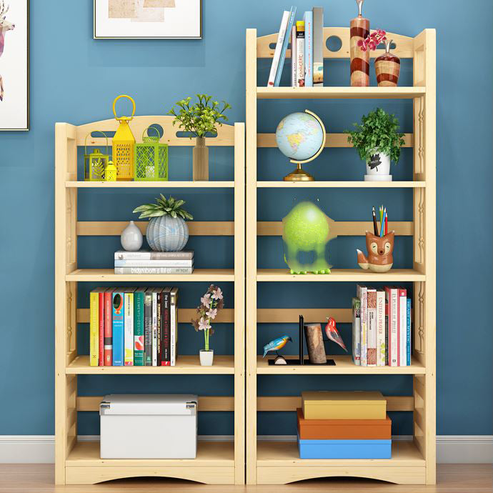 Etagere Vertical Modern Book Shelf Natural Wooden Shelf Bookcase for Study Room