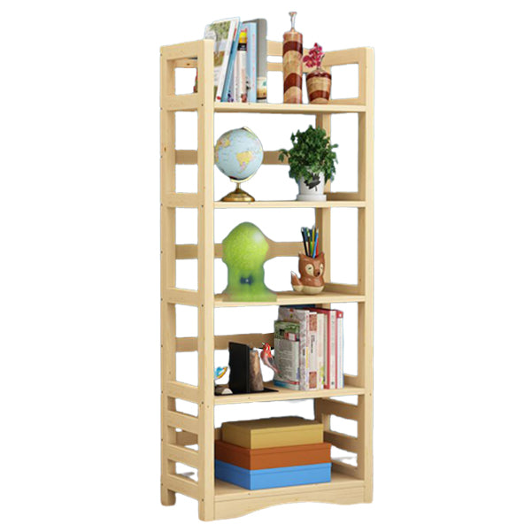 Etagere Vertical Modern Book Shelf Natural Wooden Shelf Bookcase for Study Room