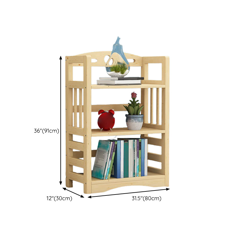 Etagere Vertical Modern Book Shelf Natural Wooden Shelf Bookcase for Study Room