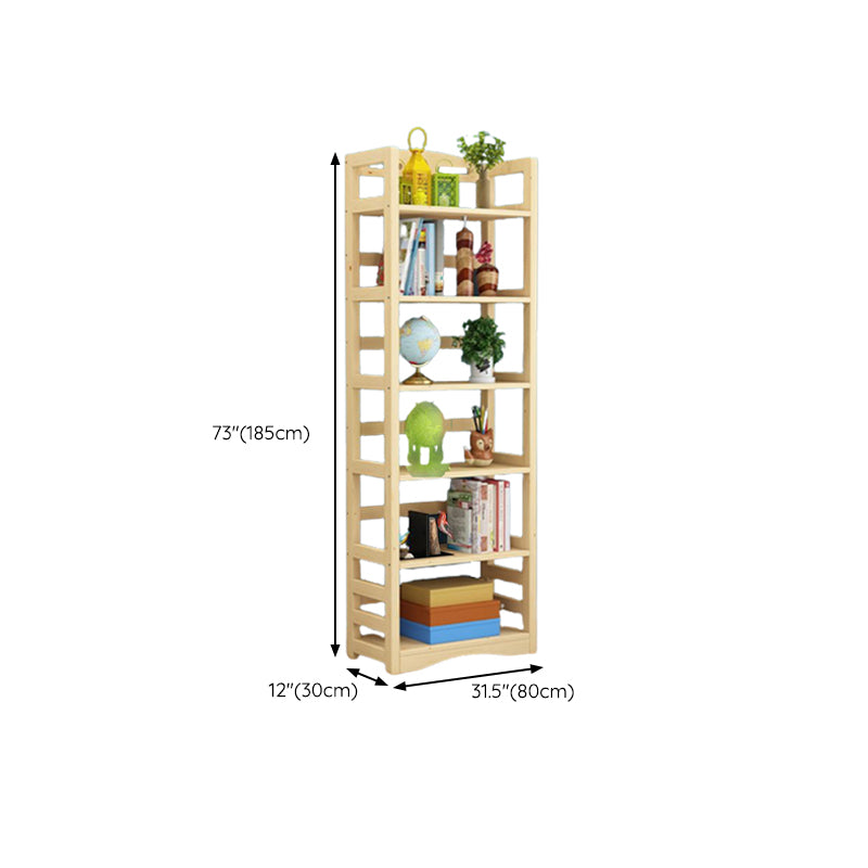 Etagere Vertical Modern Book Shelf Natural Wooden Shelf Bookcase for Study Room