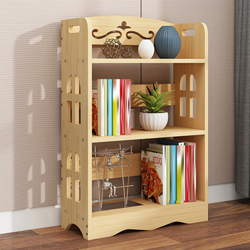 Modern Vertical Wooden Shelf Bookcase Shelves Included Natural Bookshelf for Home