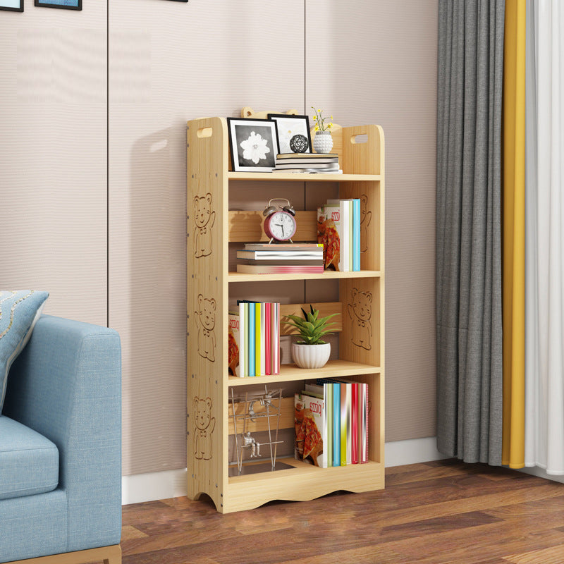 Modern Vertical Wooden Shelf Bookcase Shelves Included Natural Bookshelf for Home