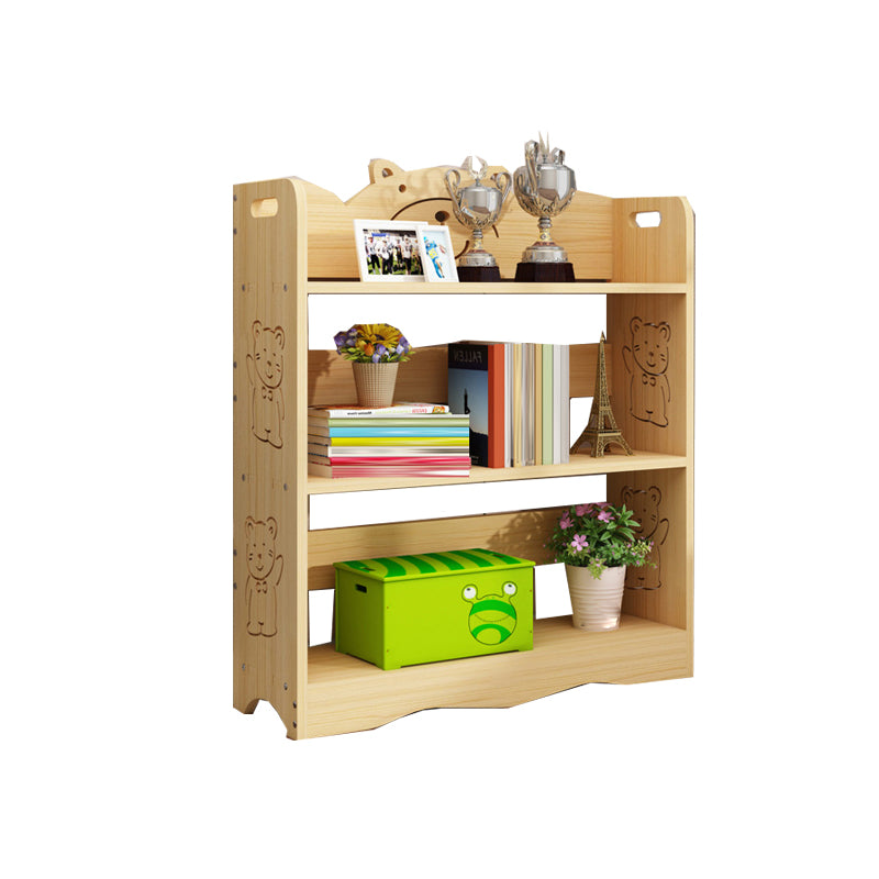 Modern Vertical Wooden Shelf Bookcase Shelves Included Natural Bookshelf for Home