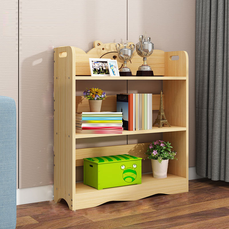 Modern Vertical Wooden Shelf Bookcase Shelves Included Natural Bookshelf for Home