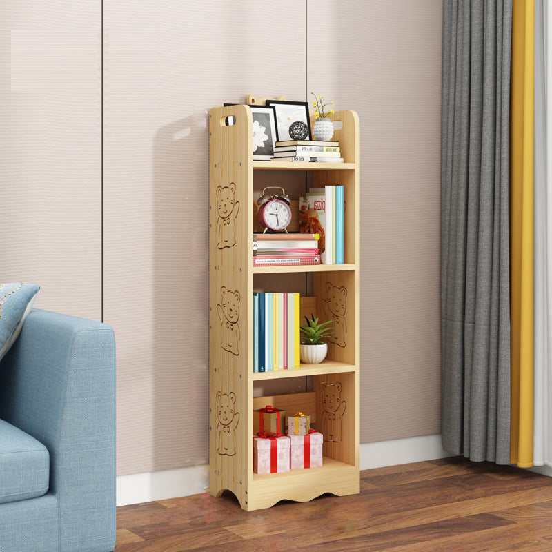 Modern Vertical Wooden Shelf Bookcase Shelves Included Natural Bookshelf for Home