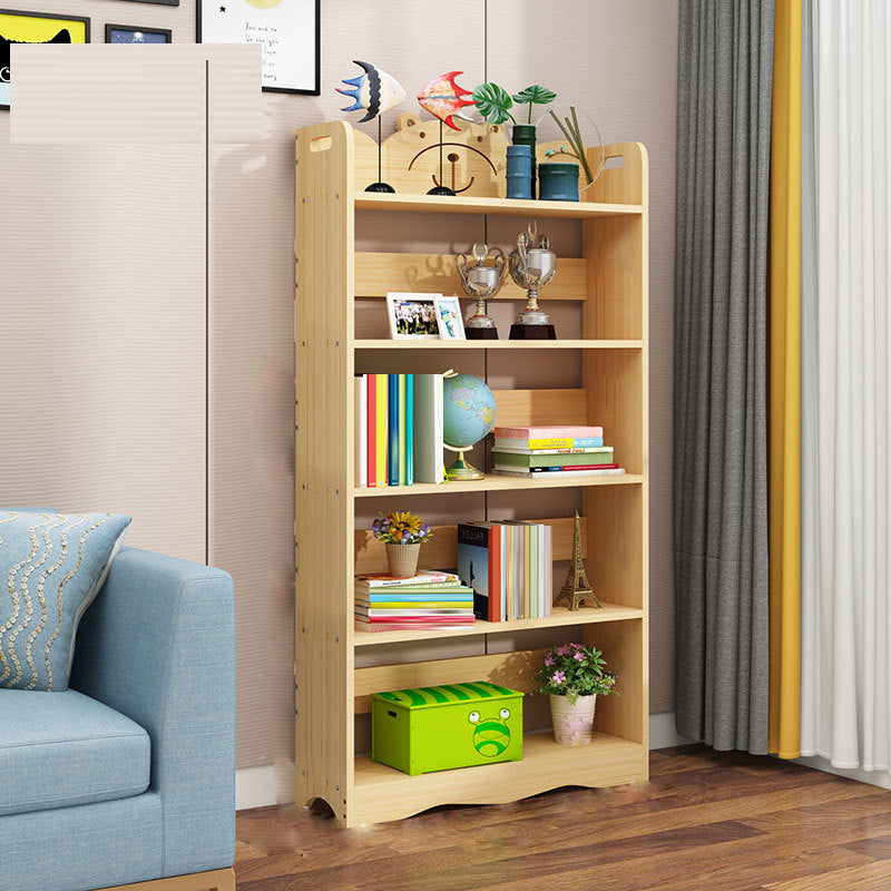 Modern Vertical Wooden Shelf Bookcase Shelves Included Natural Bookshelf for Home
