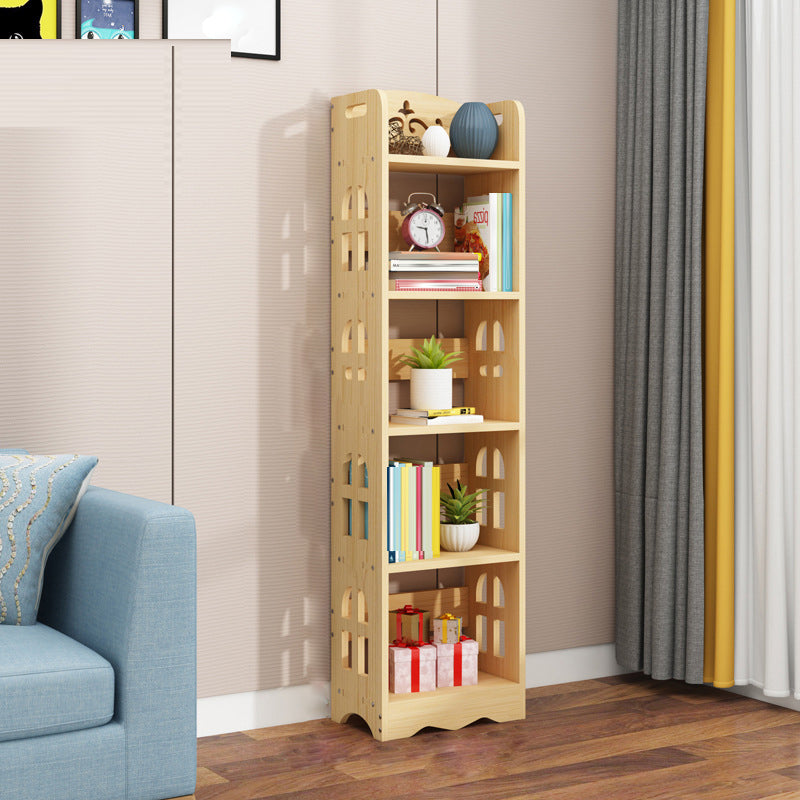 Modern Vertical Wooden Shelf Bookcase Shelves Included Natural Bookshelf for Home