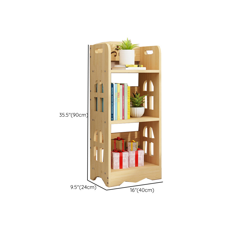 Modern Vertical Wooden Shelf Bookcase Shelves Included Natural Bookshelf for Home