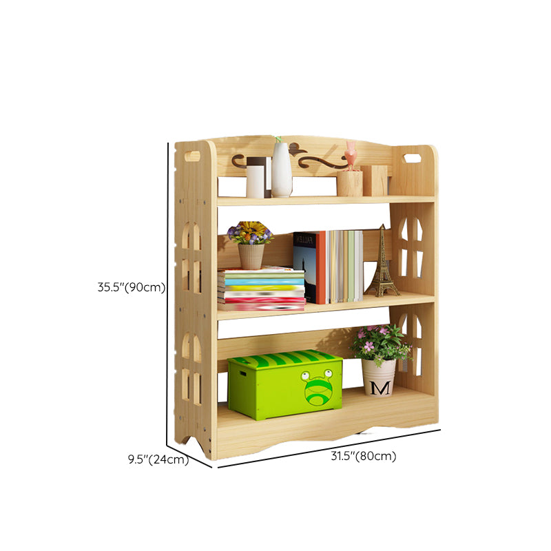 Modern Vertical Wooden Shelf Bookcase Shelves Included Natural Bookshelf for Home
