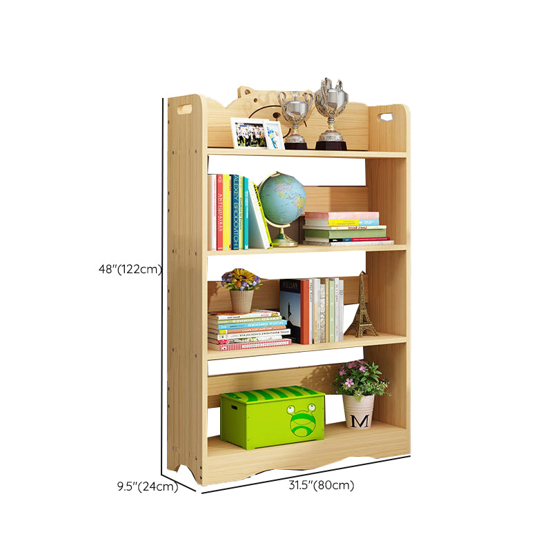 Modern Vertical Wooden Shelf Bookcase Shelves Included Natural Bookshelf for Home