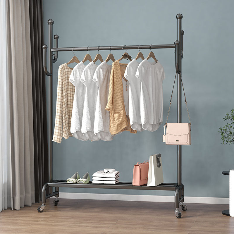 Modern Metal Coat Rack Solid Color Coat Hanger with Storage Shelving