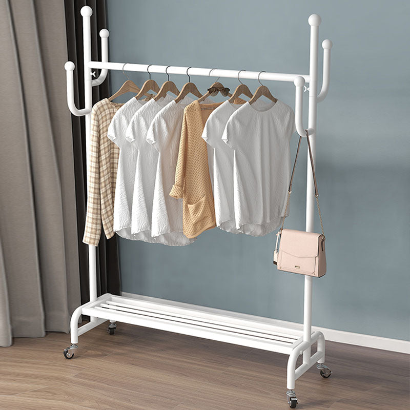 Modern Metal Coat Rack Solid Color Coat Hanger with Storage Shelving