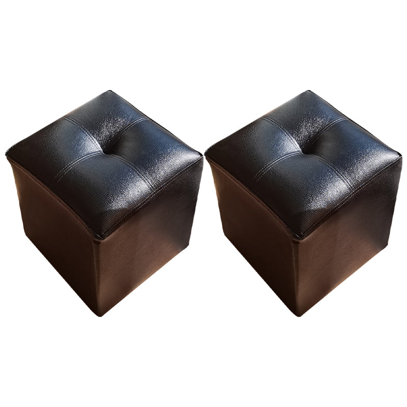 Black Modern Pouf Water Resistant Square Pouf for Home Decor