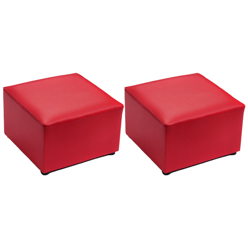 Modern Solid Color Pouf Standard Square Stain Resistant Cube for Living Room