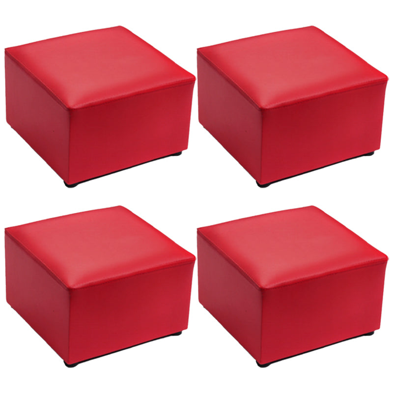 Modern Solid Color Pouf Standard Square Stain Resistant Cube for Living Room