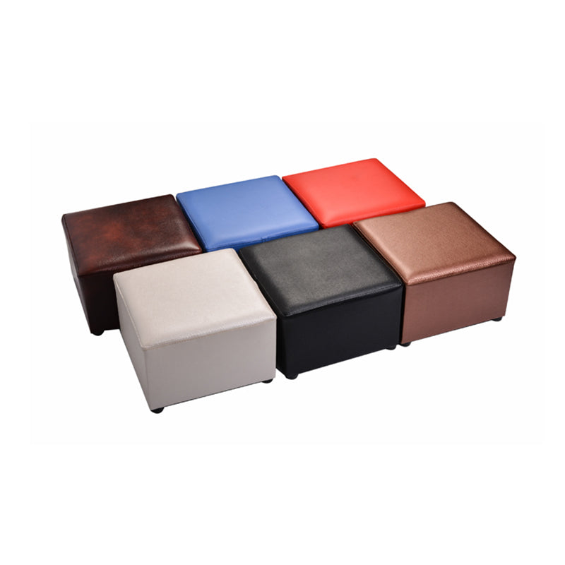 Modern Solid Color Pouf Standard Square Stain Resistant Cube for Living Room
