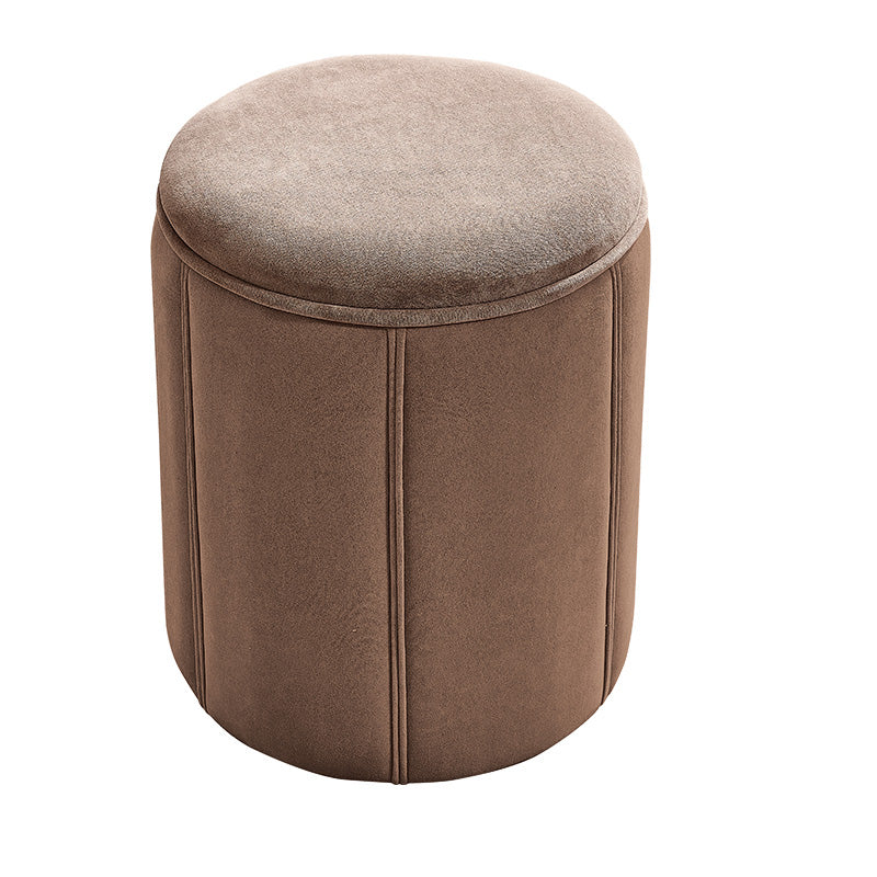 Modern Round Pouf Pure Color Tear Resistant Pouf for Drawing Room