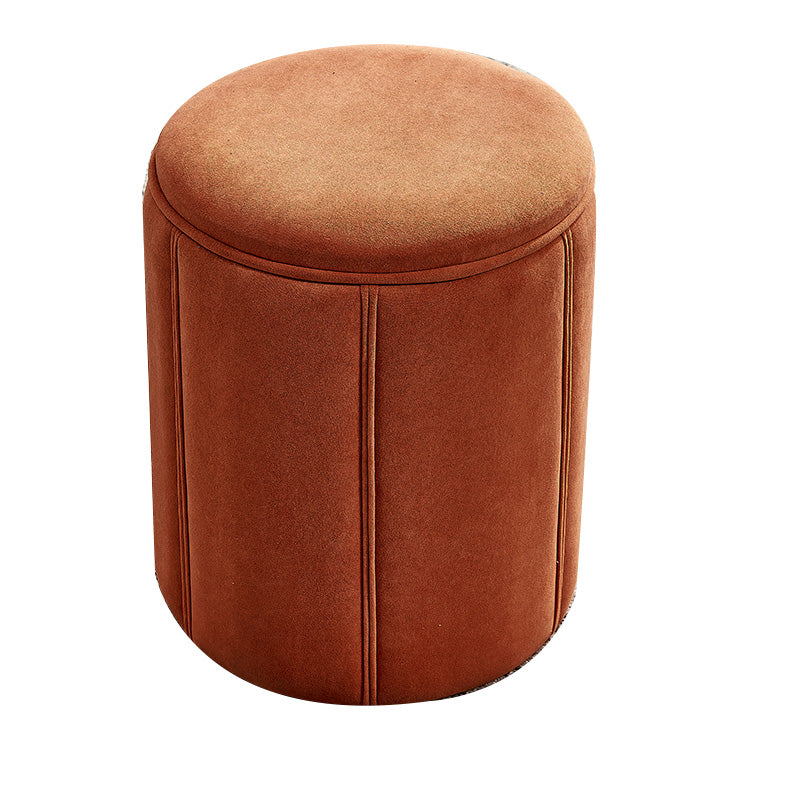 Modern Round Pouf Pure Color Tear Resistant Pouf for Drawing Room