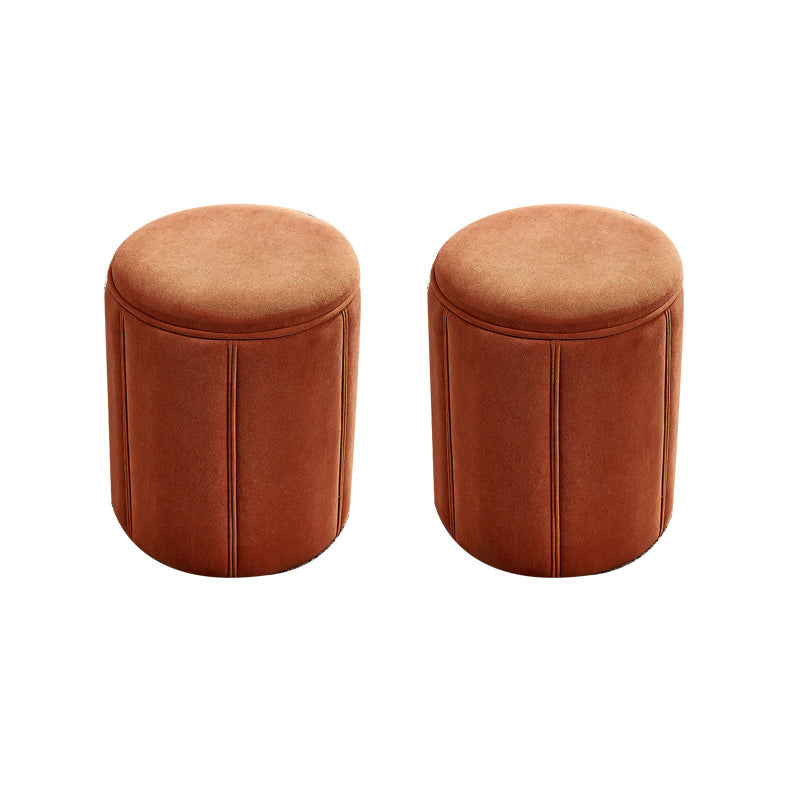 Modern Round Pouf Pure Color Tear Resistant Pouf for Drawing Room