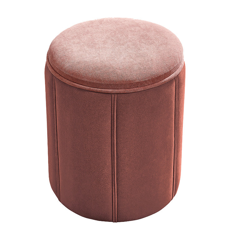 Modern Round Pouf Pure Color Tear Resistant Pouf for Drawing Room