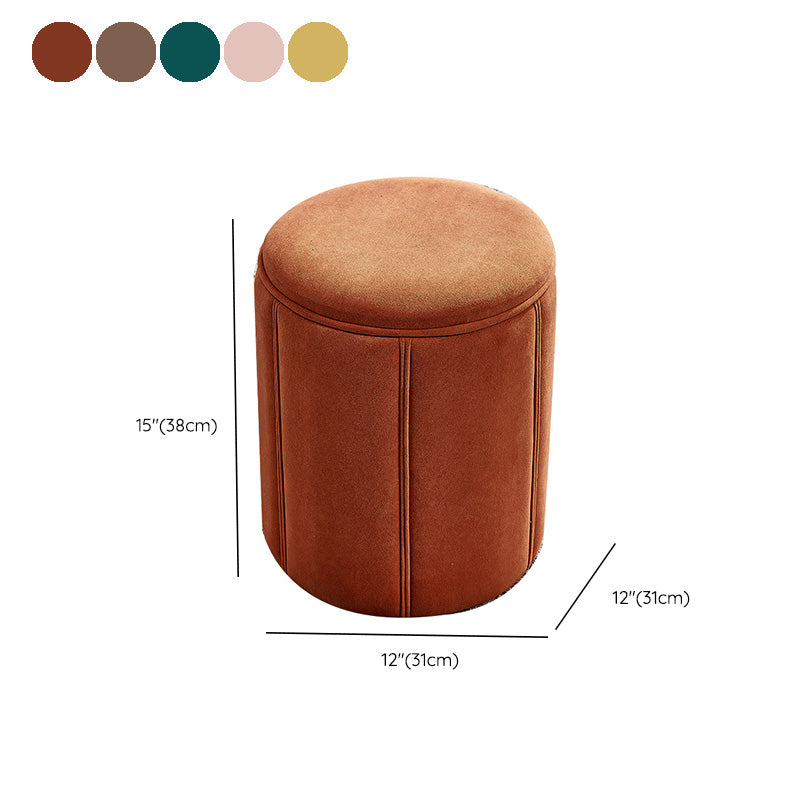 Modern Round Pouf Pure Color Tear Resistant Pouf for Drawing Room