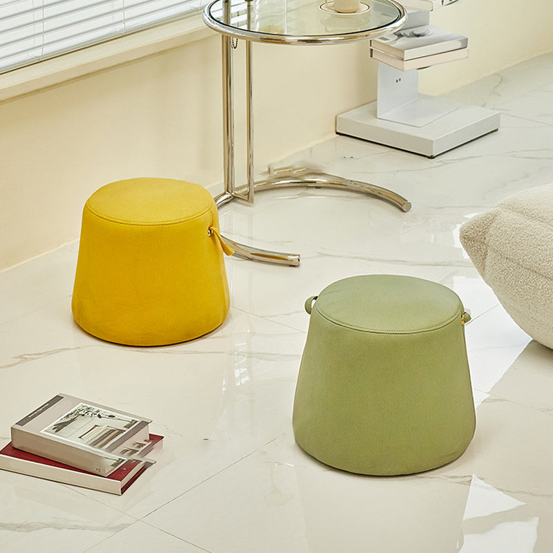 Orange Modern Pouf Tear Resistant Pure Color Pouf for Living Room