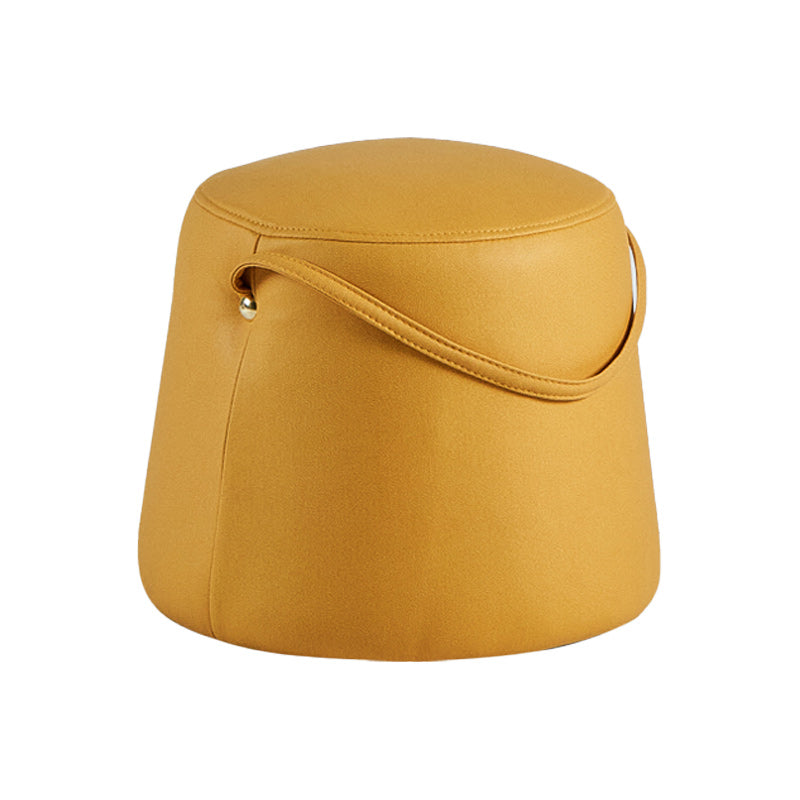 Orange Modern Pouf Tear Resistant Pure Color Pouf for Living Room