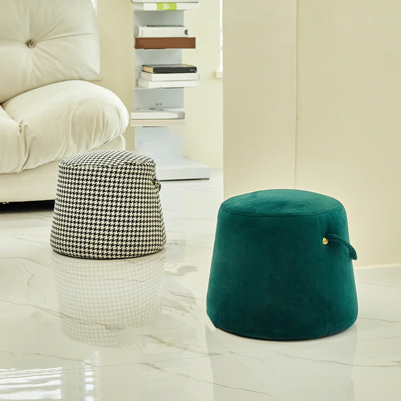 Orange Modern Pouf Tear Resistant Pure Color Pouf for Living Room